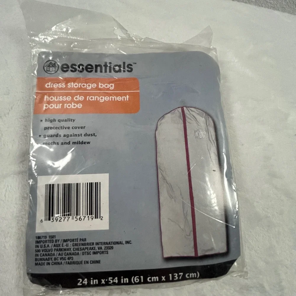 Essentials Dress Storage Bag Protective Cover 24 in x 54 in
